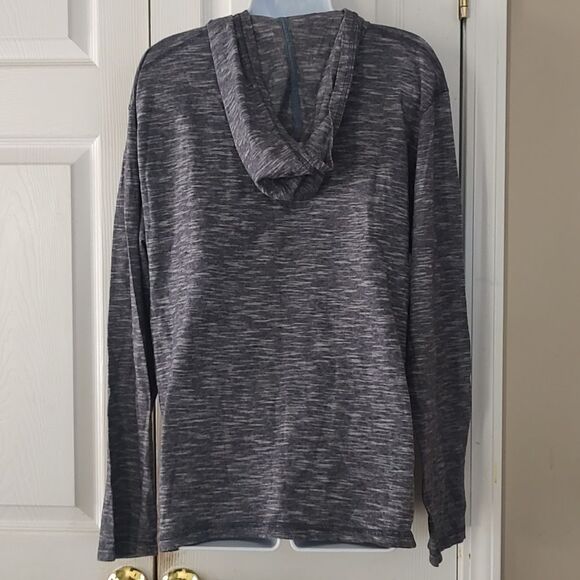 PD&C blue white striped long sleeve hoodie t-shirt  Sz XL - Picture 4 of 5